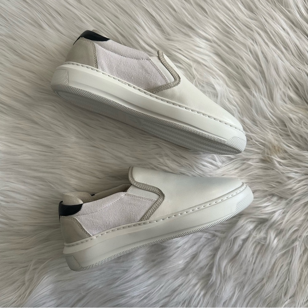 Alma Mater White Leather Slip-On Sneakers Women’s EU 36 US 5.5 Minimal Luxury - Picture 2 of 7